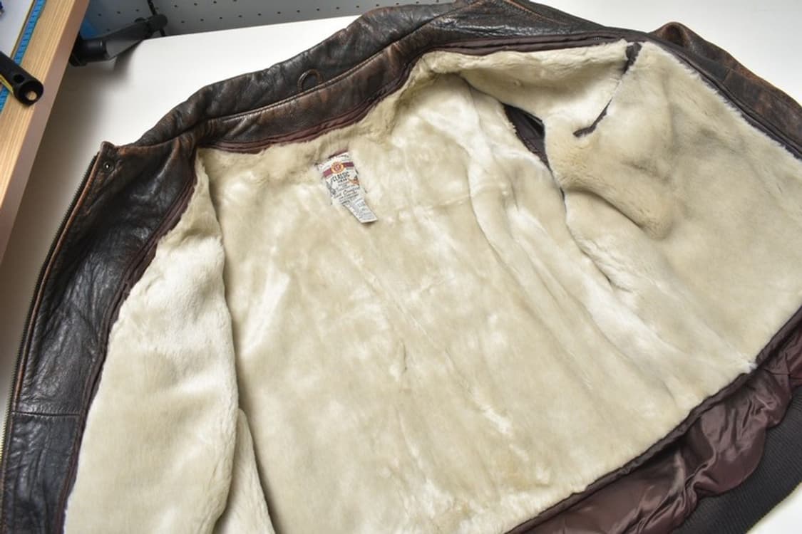 90S 루니튠즈 무톤 A-2 가죽자켓 항공점퍼  L 상품이미지7