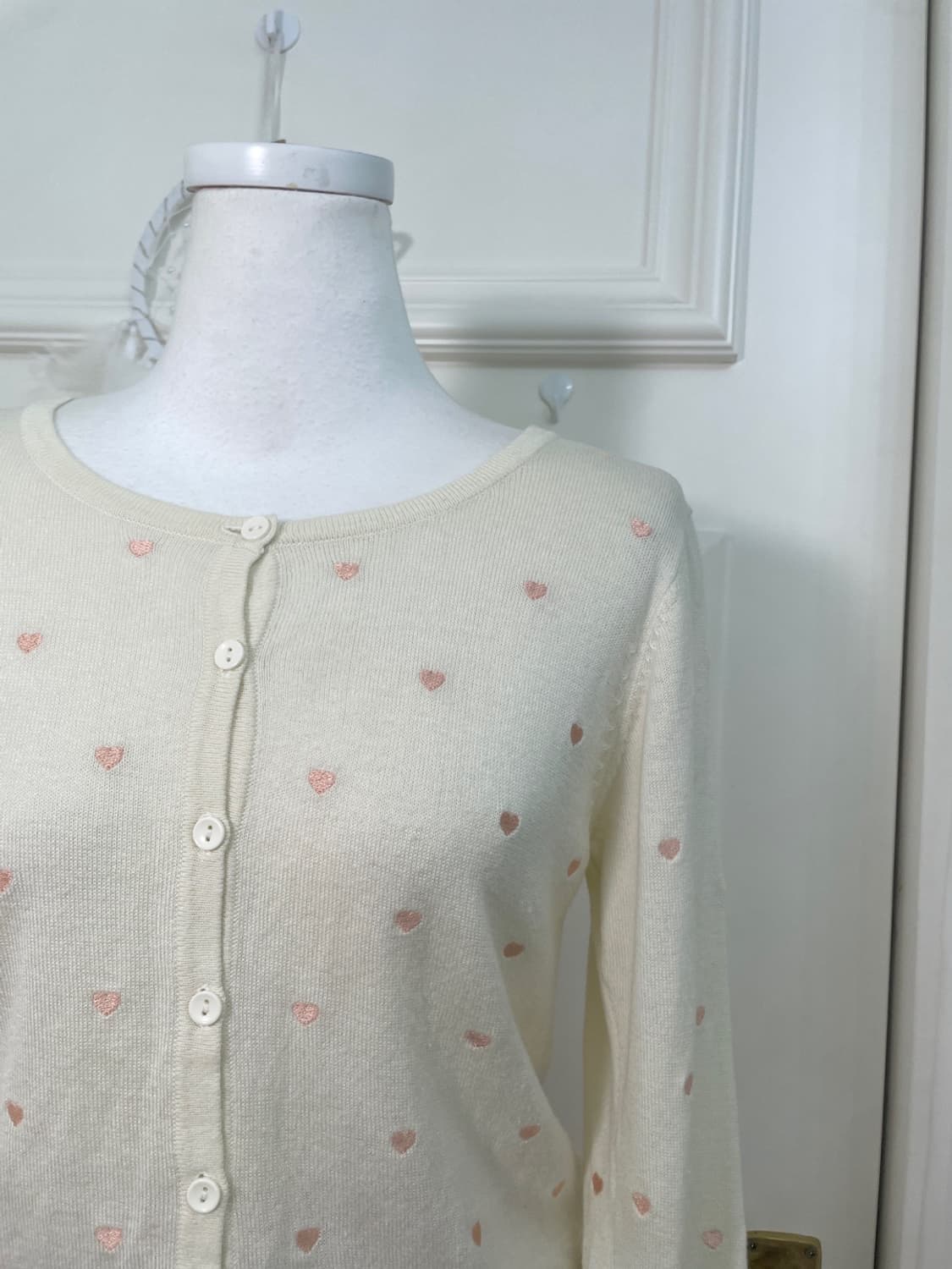 CINEMA CLUB ivory heart embroidery cardi 상품이미지8