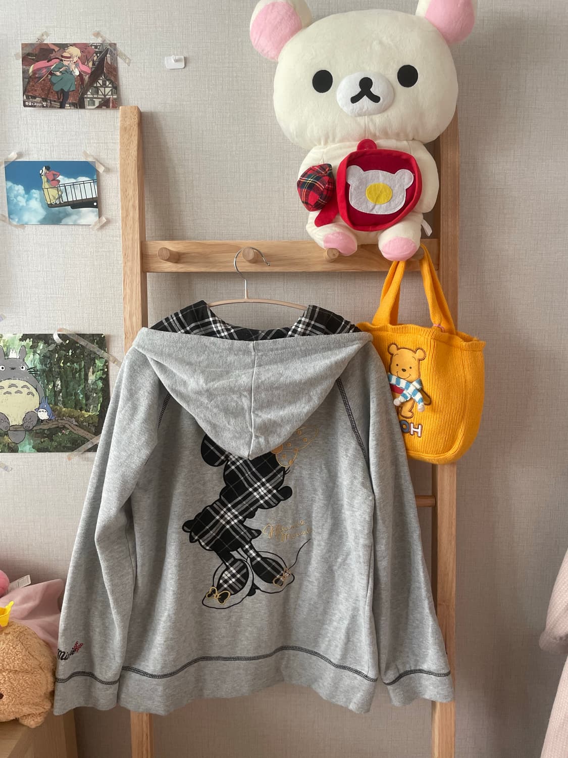 모리걸 미키 체크 후드집업 상품이미지2