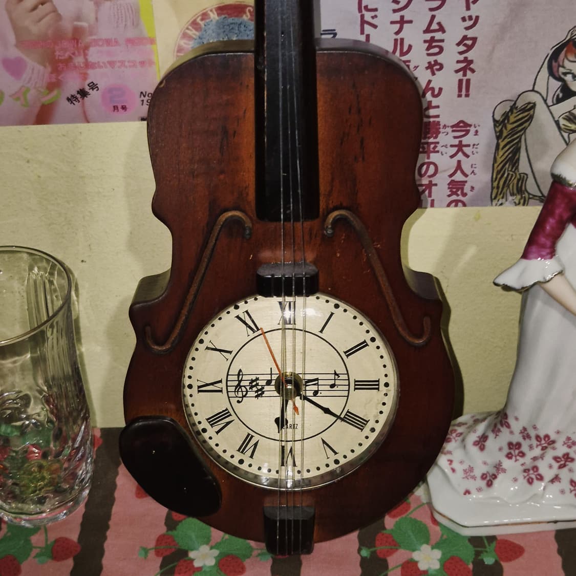 80s 토치키토케이 우드 바이올린 시계 상품이미지6