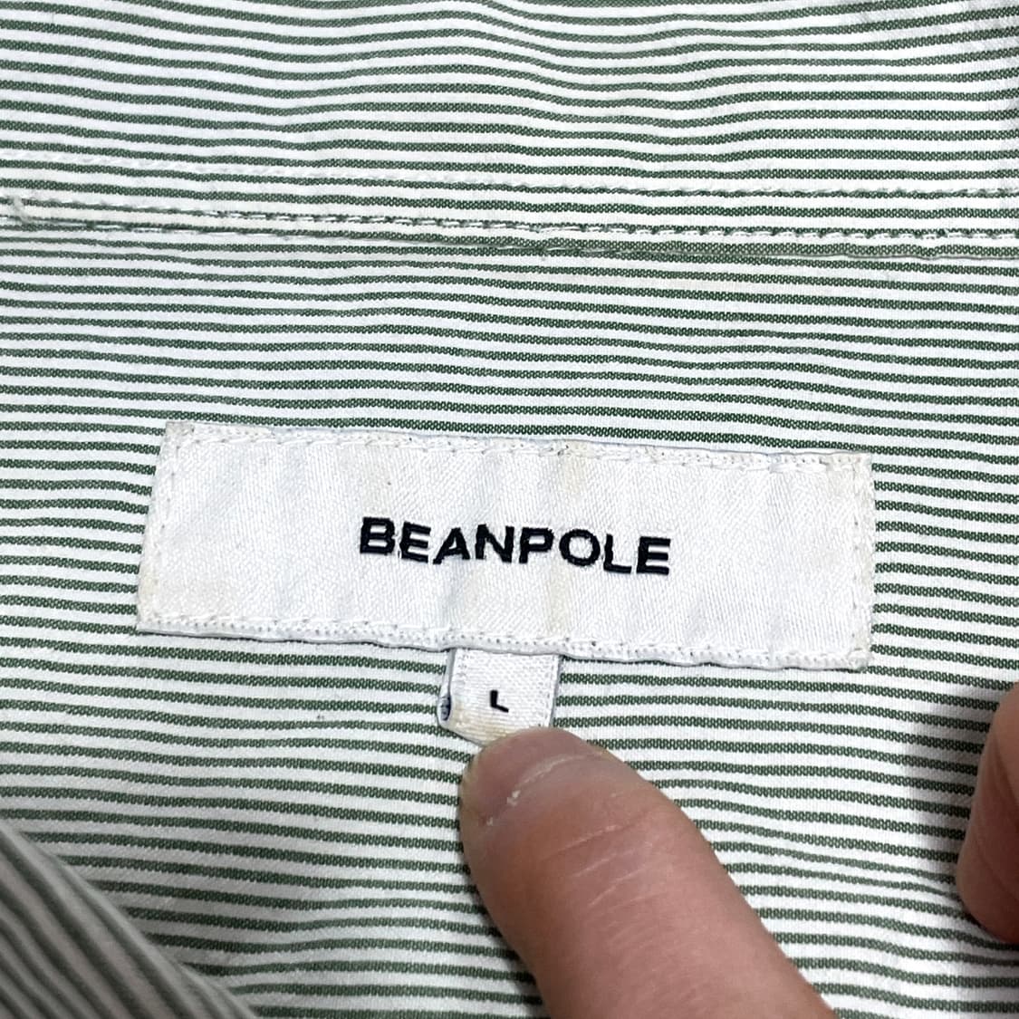 빈폴 그린 스트라이프 면 셔츠 남방 남성L 상품이미지6