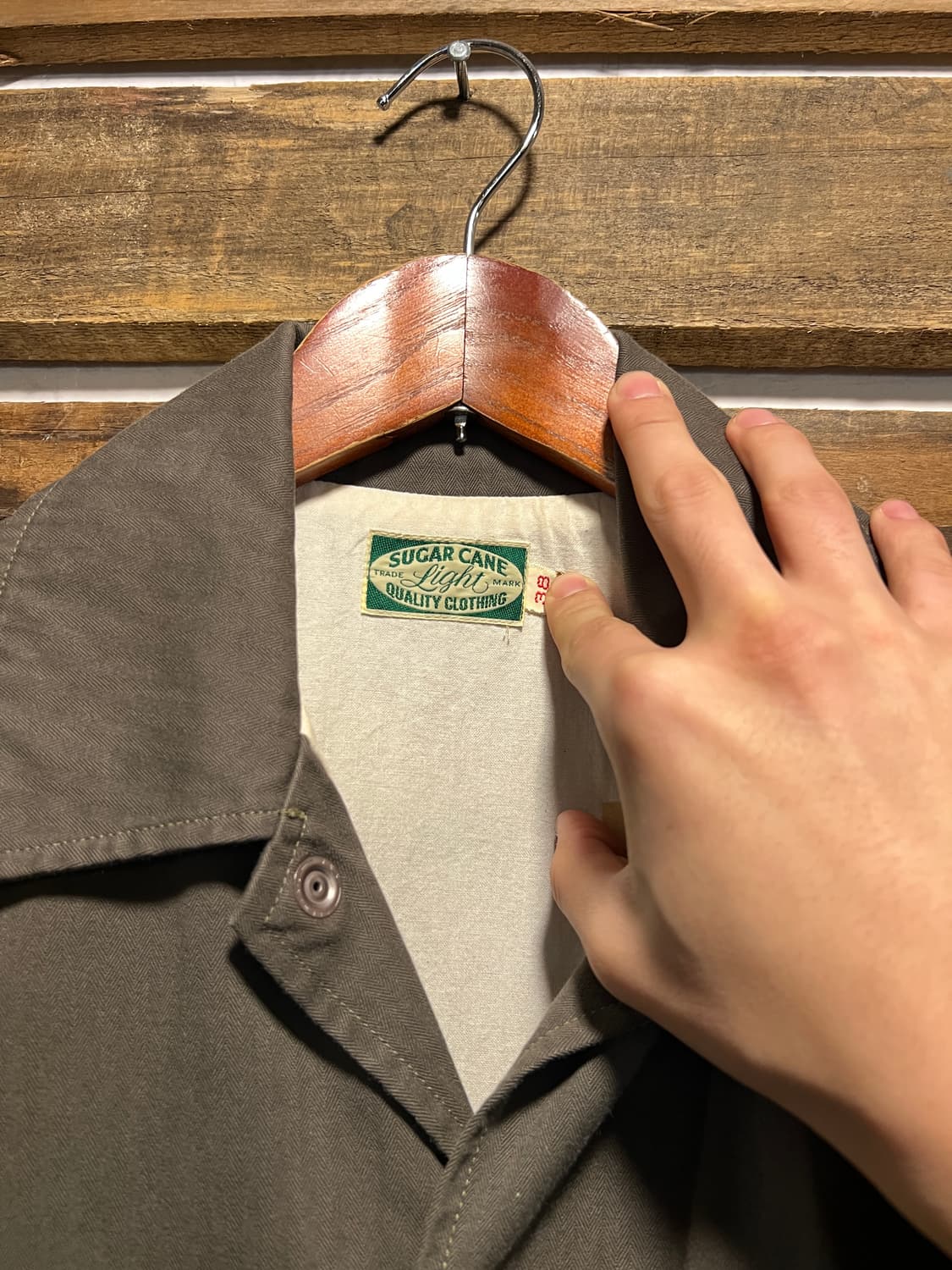 [M]Sugar Cane 슈가케인 Stormy 그레이 HBT 코치자켓 상품이미지2