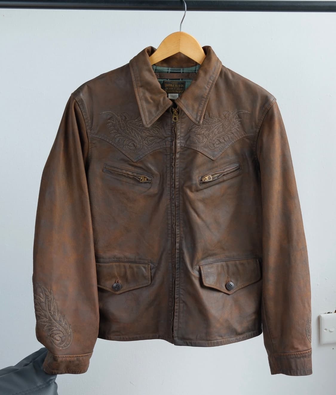 rrl 엠브로이디 레더 자켓 m 상품이미지2