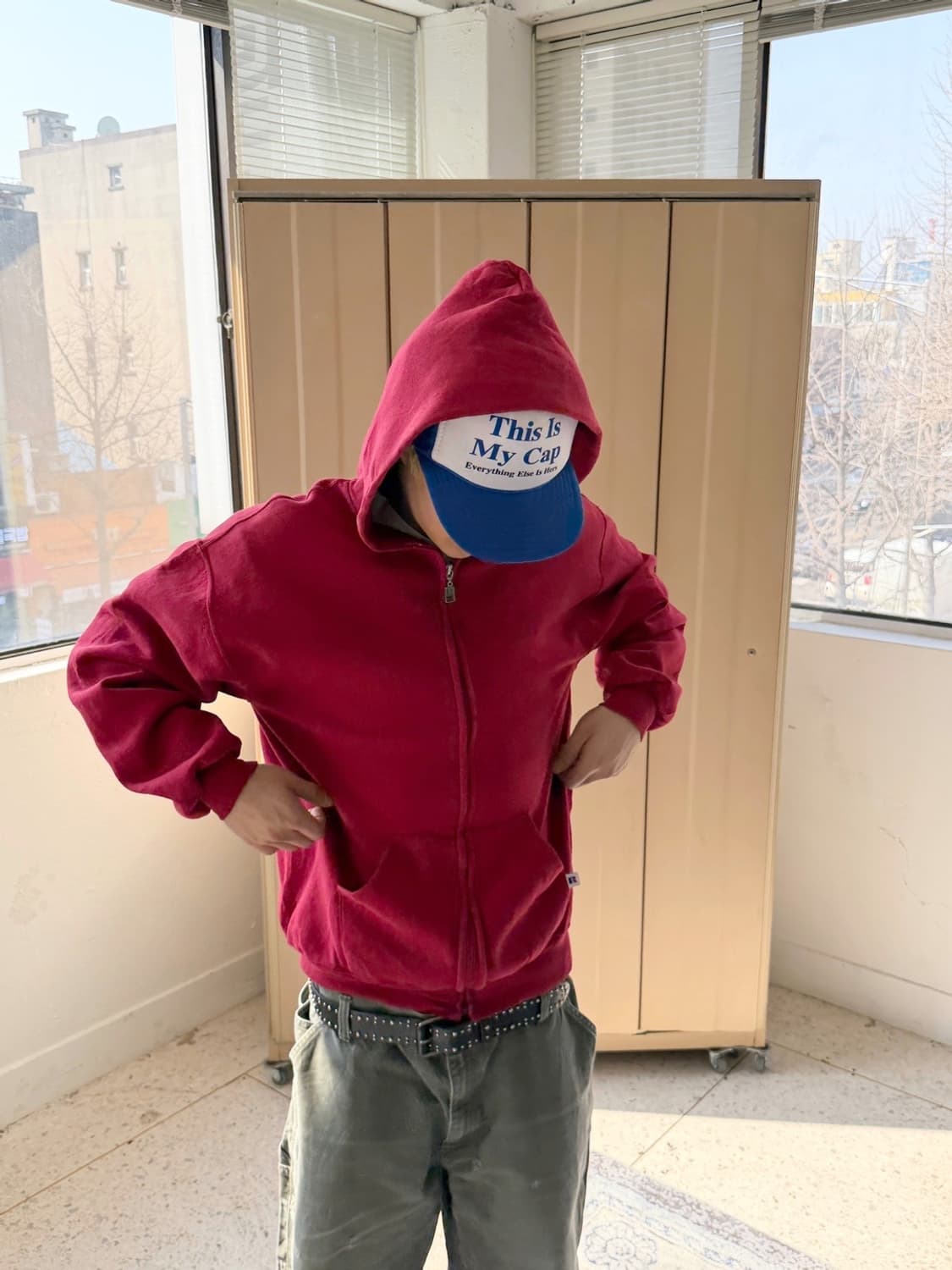 MADE IN USA 🇺🇸 90‘s 러셀 후드집업 레드 상품이미지2