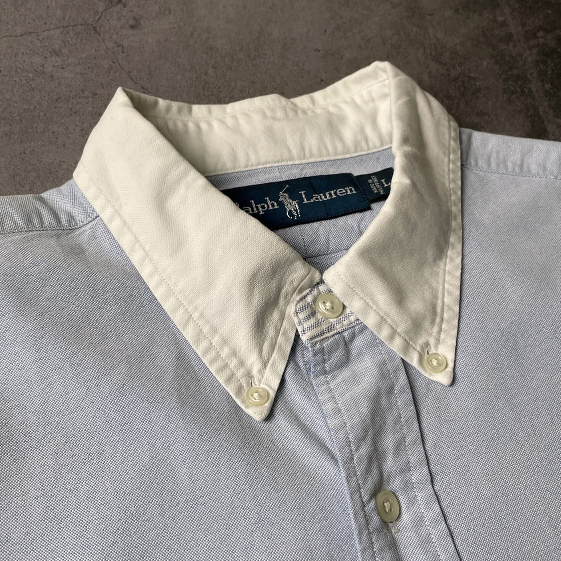 RALPH LAUREN 랄프로렌 빈티지 라이트블루 배색칼라 코튼셔츠 상품이미지2