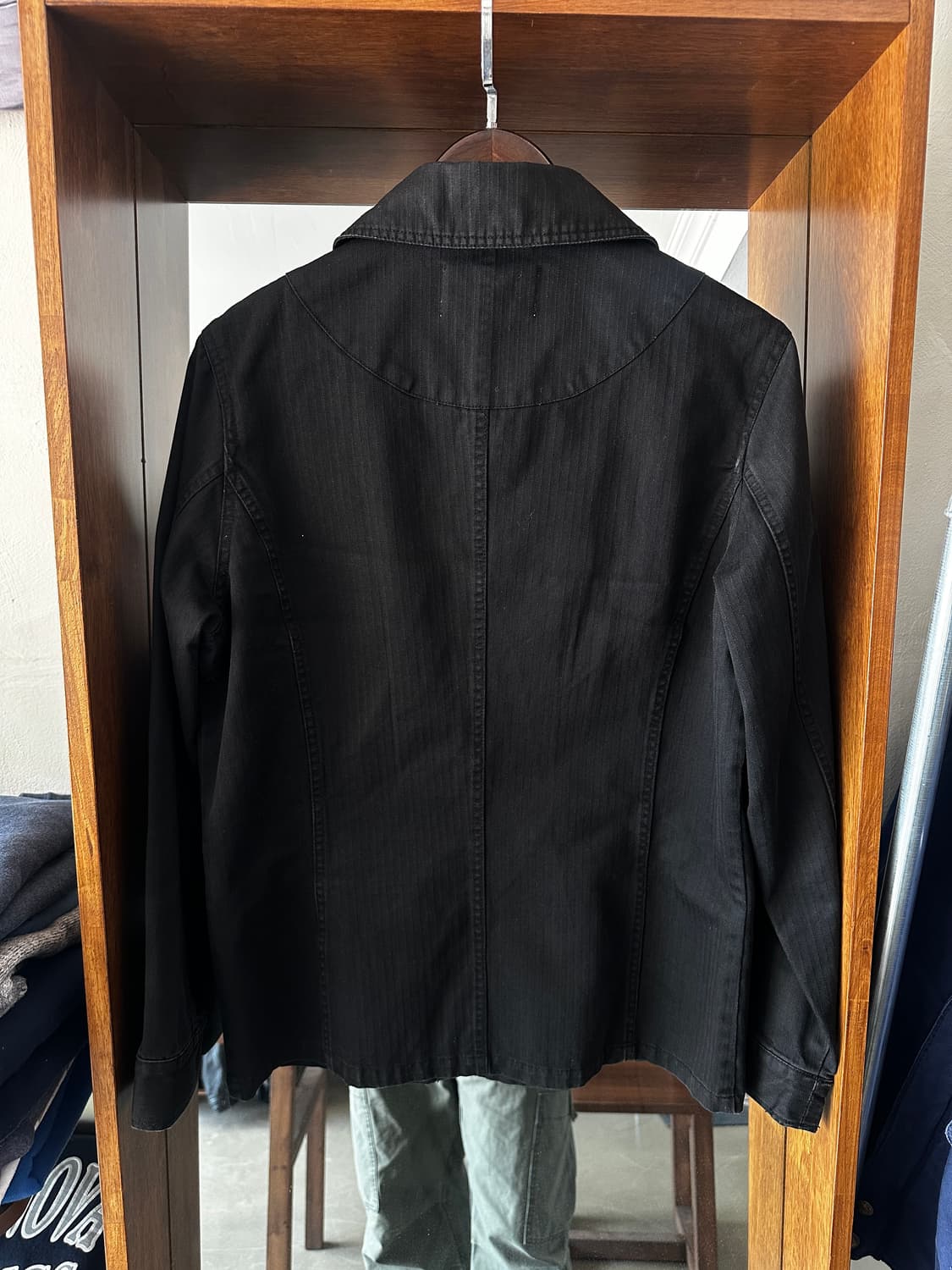 SPICE ISLAND 헤링본 블랙 워크 커버올 자켓 상품이미지7