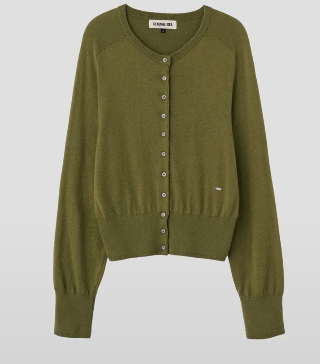 제너럴아이디어 크루넥 가디건 올리브컬러 상품이미지1