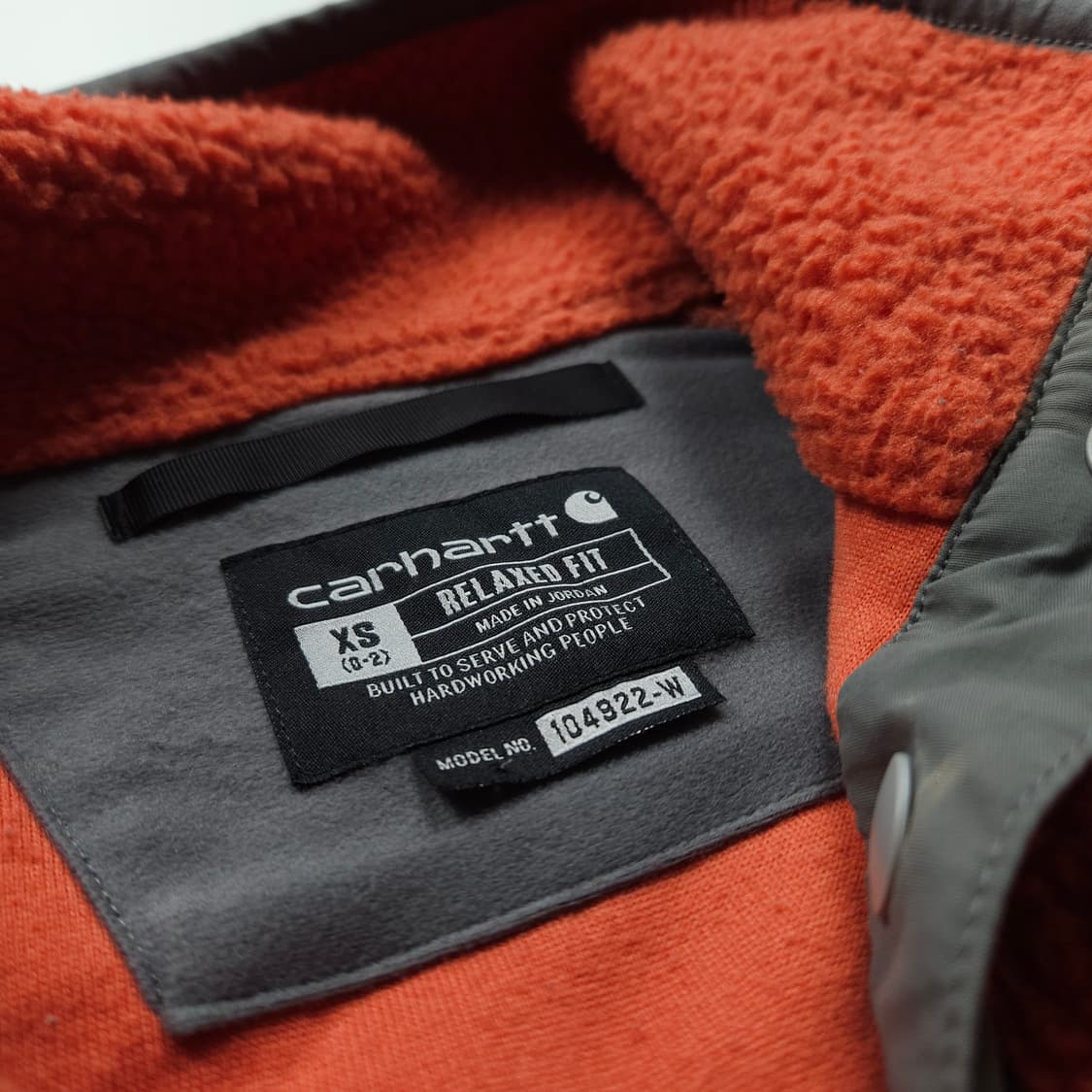 칼하트 릴렉스드 풀오버 버튼 쉐르파 자켓  (XS) 상품이미지7