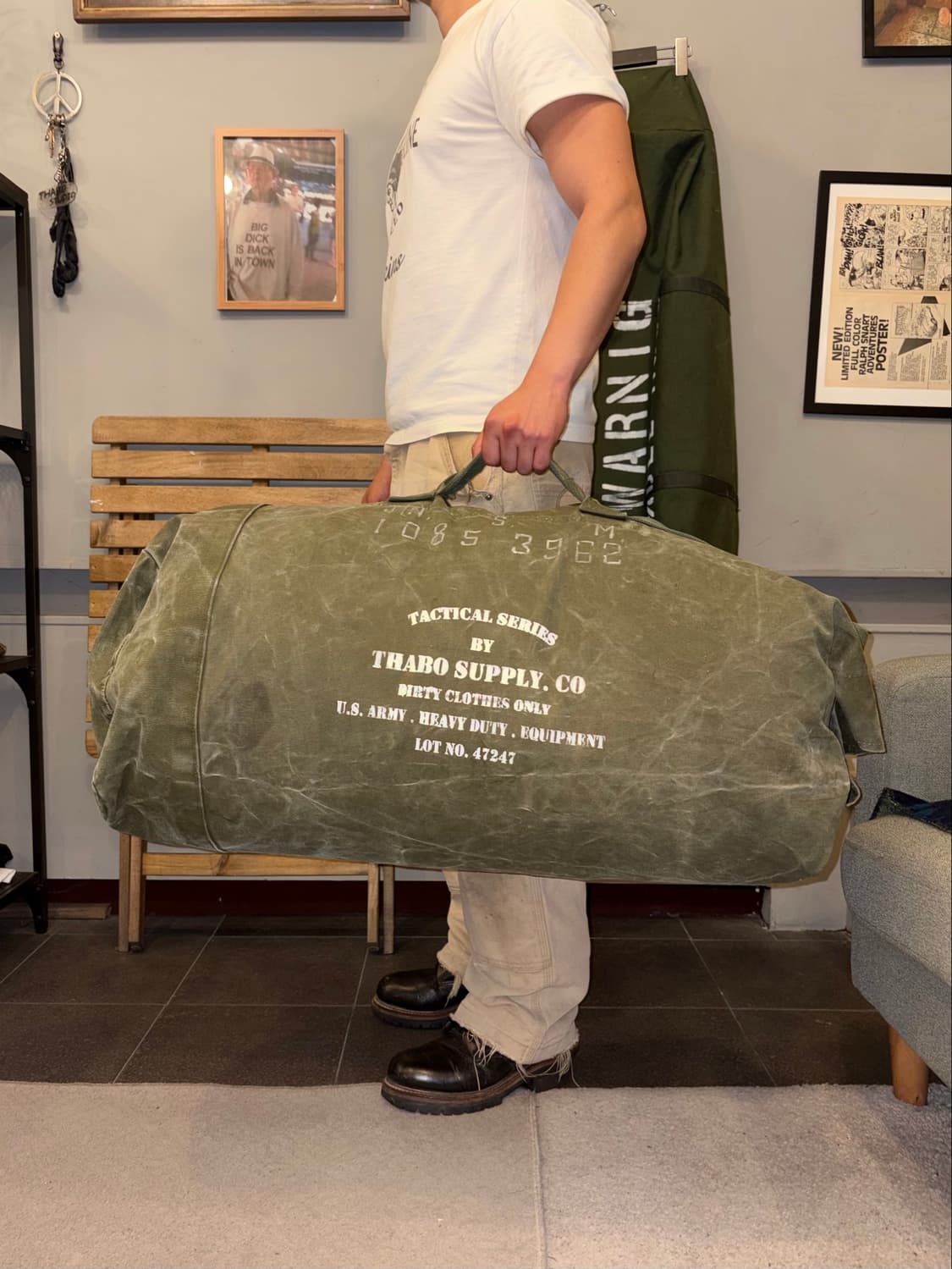 60-70‘s US Army stencil duffle bag 상품이미지1