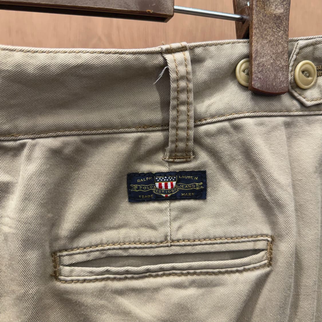 폴로 진스 미니 스커트 로고 자수 더블 포켓 사이드 스트랩 디테일 베이지 상품이미지7