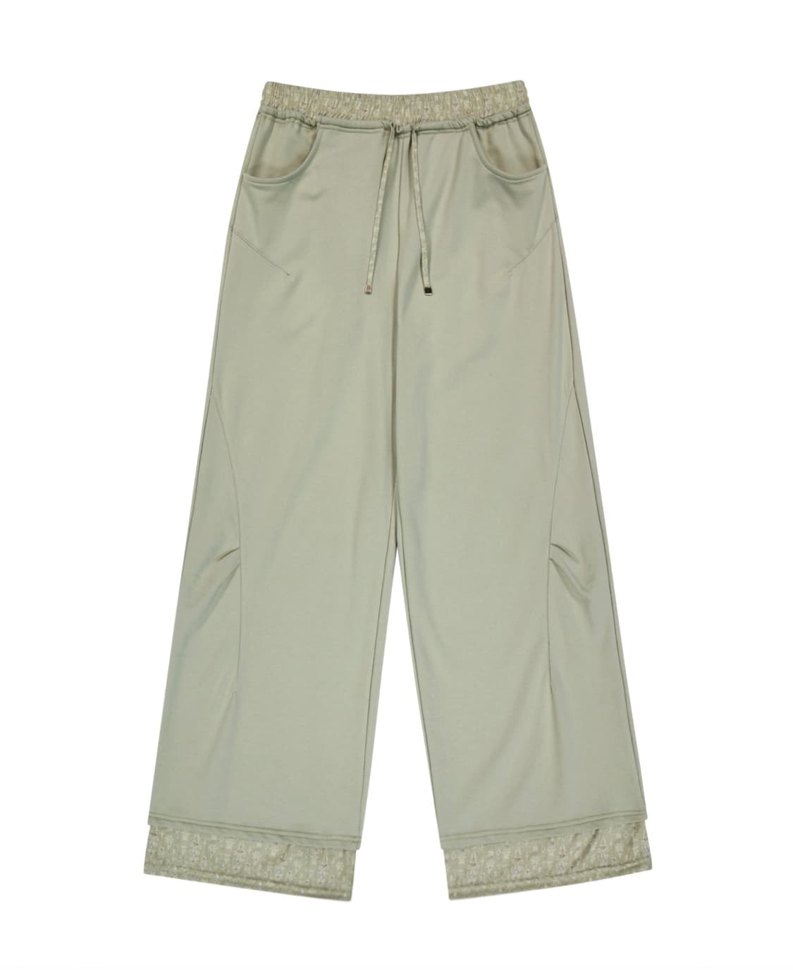 오호스 OJOS 셋업 프릴 져지 봄버 자켓 더블 와이드 팬츠 세트 카키 상품이미지5