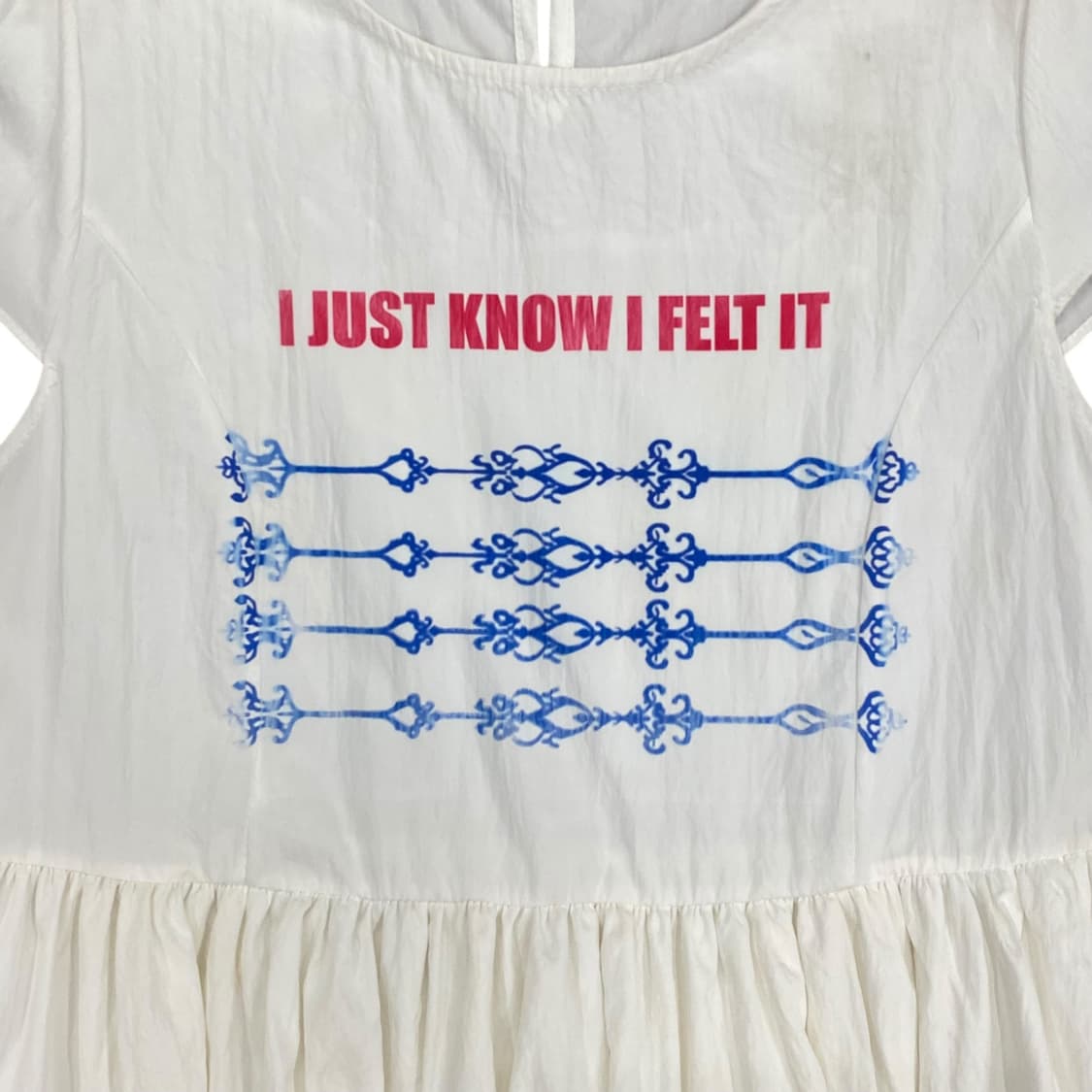 Printed Frill White Top  상품이미지5