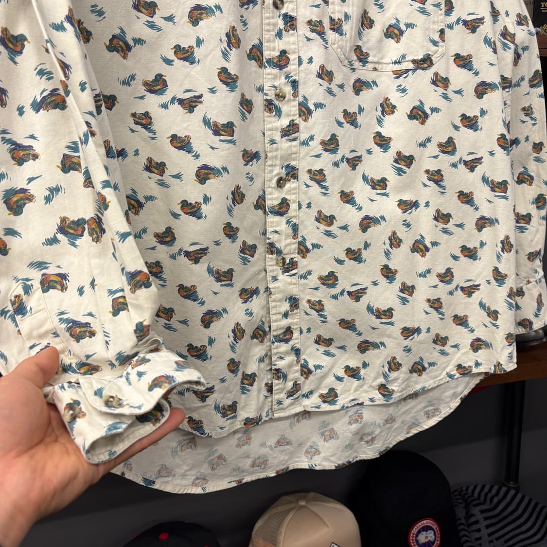 90s 랭글러 러기드 웨어 올오버 애니멀 패턴 헌팅셔츠 N1121 상품이미지4