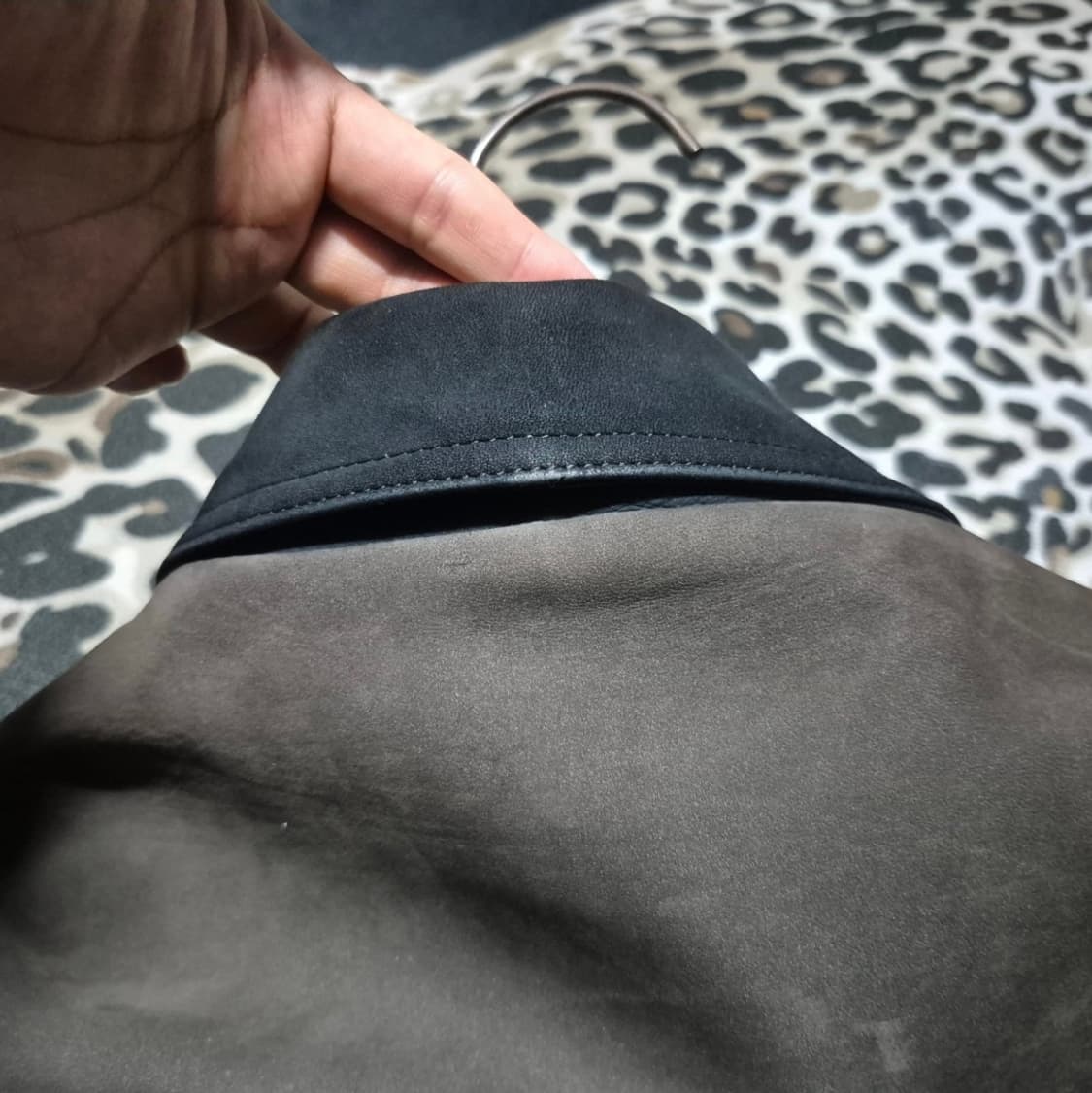 90's 레드옥스 스웨이드 패치워크 레더 봄버 자켓 XL 상품이미지5