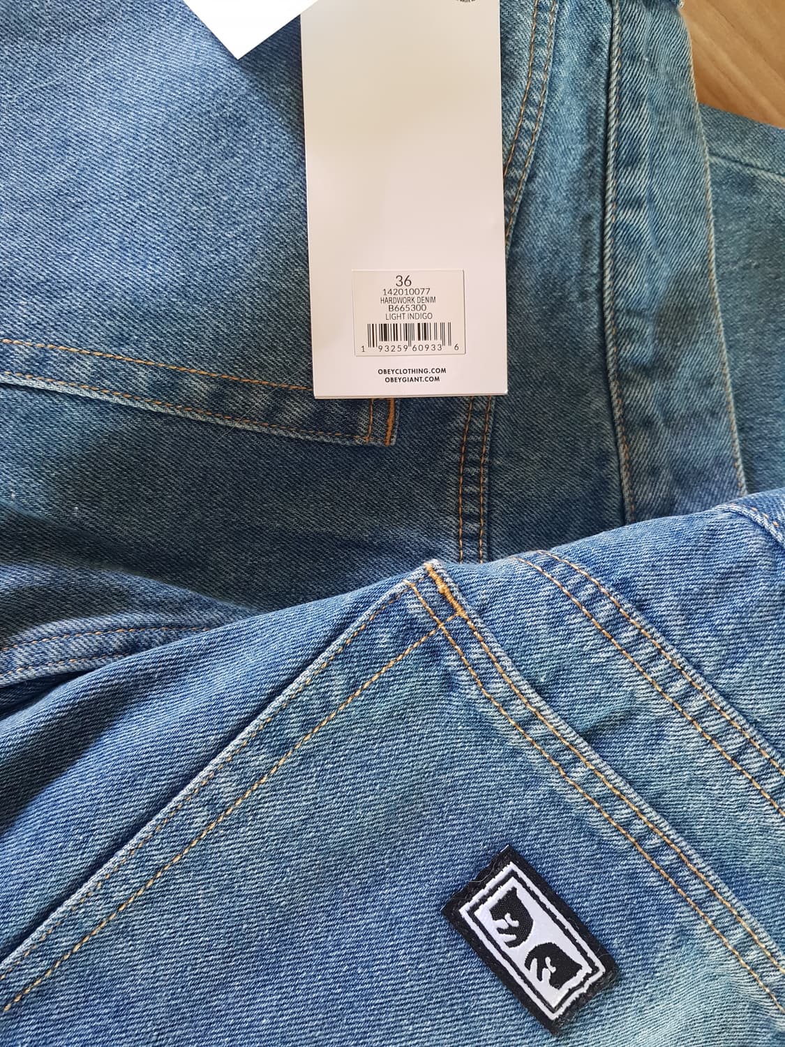  Obey HARDWORK denim light 인디고 142010077 상품이미지7