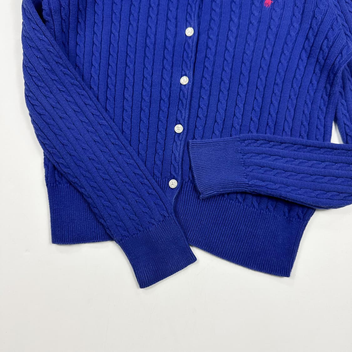 폴로 랄프로렌 포니 걸즈 블루 가디건 (실측 XXS 여성추천) 상품이미지4