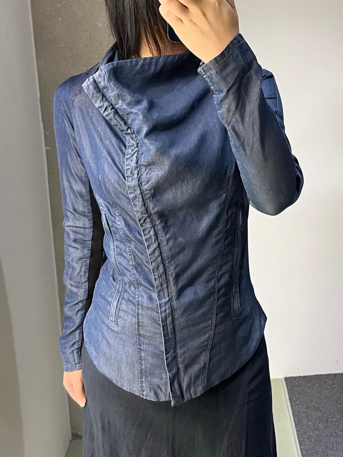 헬무트랭 다이애그널 집 텐셀 자켓 상품이미지2