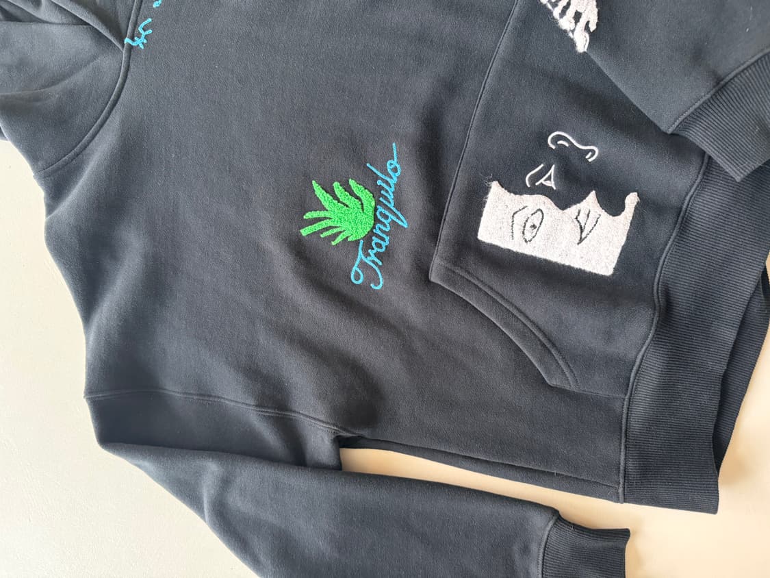 JUNGLES JUNGLES 자수 후드 (블랙) 상품이미지4