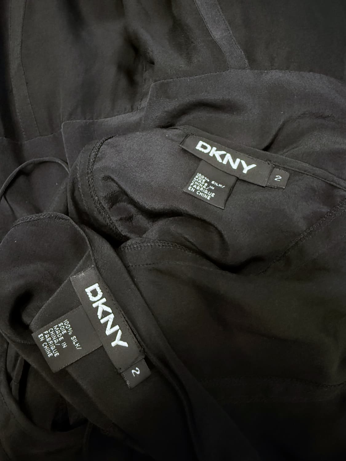 DKNY silk100% 슬립원피스 + 셔링원피스 일괄 상품이미지5