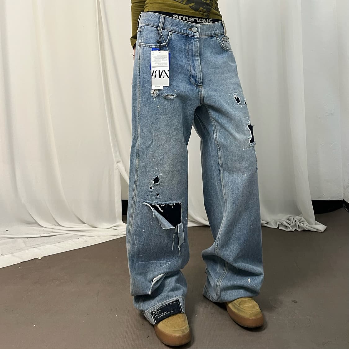 Zara × ADER ERROR patchwork denim pants  상품이미지2