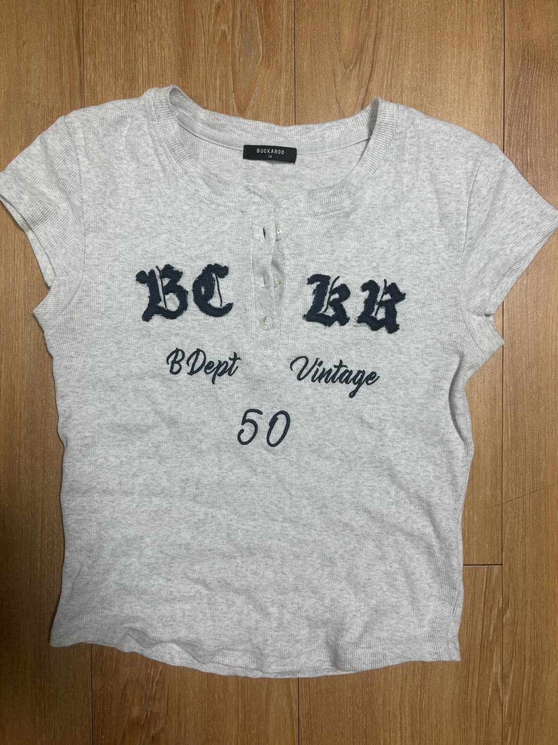 버커루 골지 반팔 헨리넥 상품이미지1