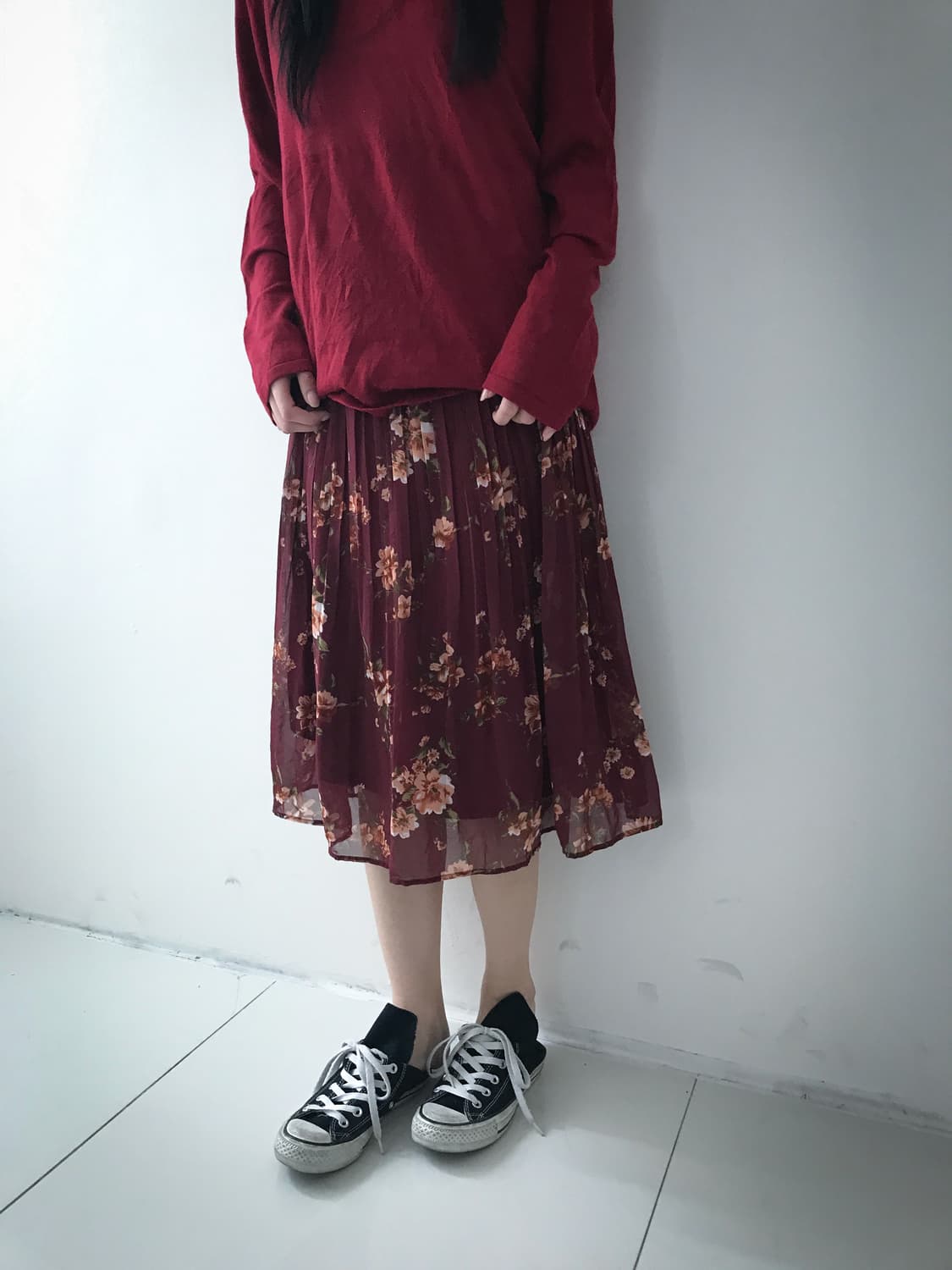 Loose U Neck Knit(Red) 상품이미지8