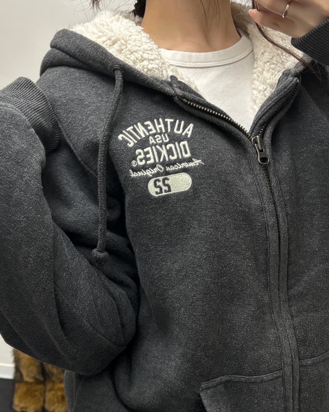 디키즈 00s 울프죠 후드집업 차콜 상품이미지2