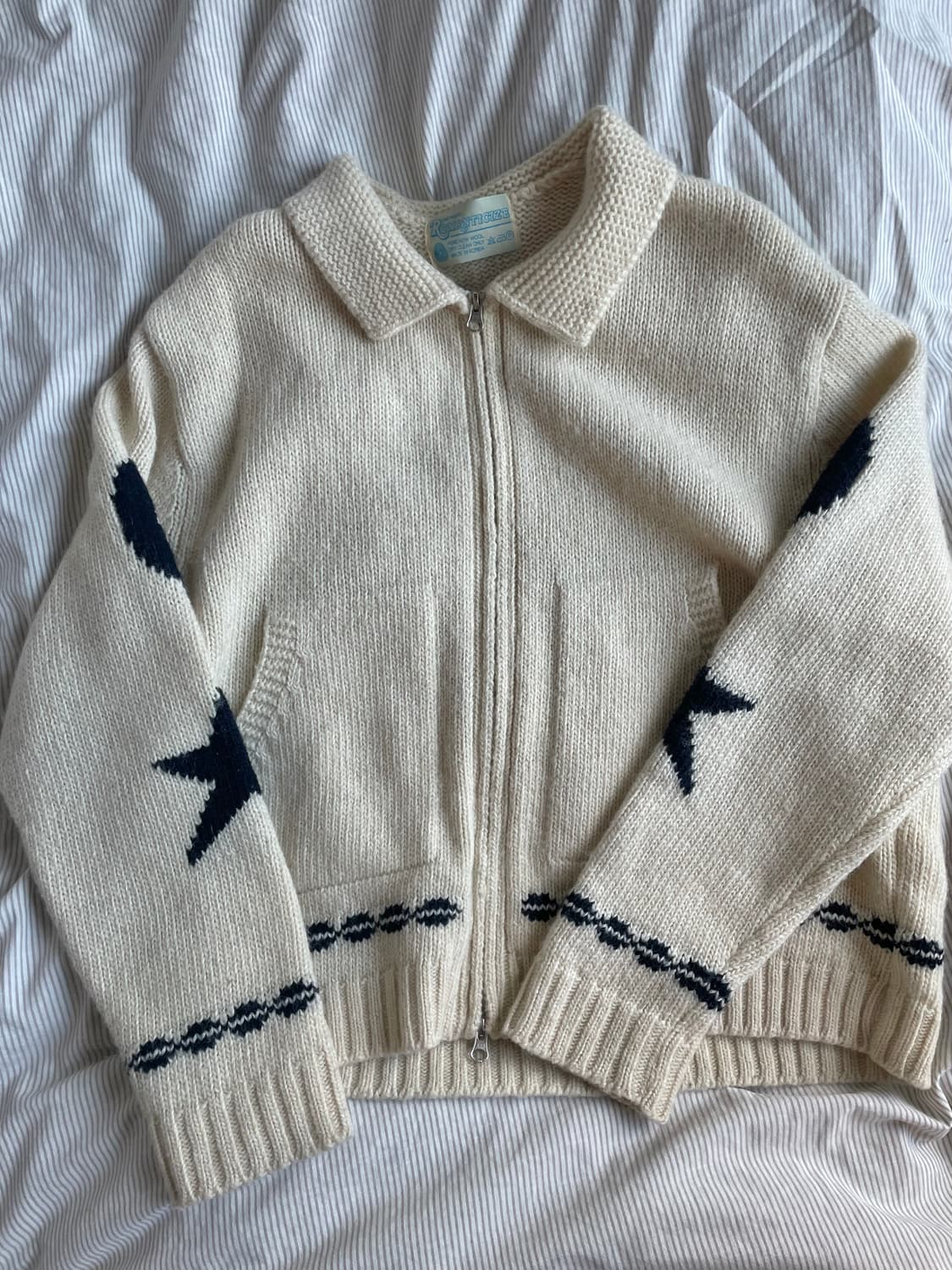 셔틀랜드울100% 코위찬 카라니트집업 가디건 지퍼가디건 상품이미지1