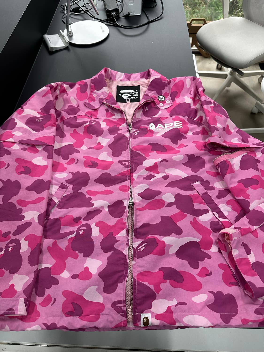 베이프 핑크카모 팔분리 투웨이 코치 자켓 상품이미지6