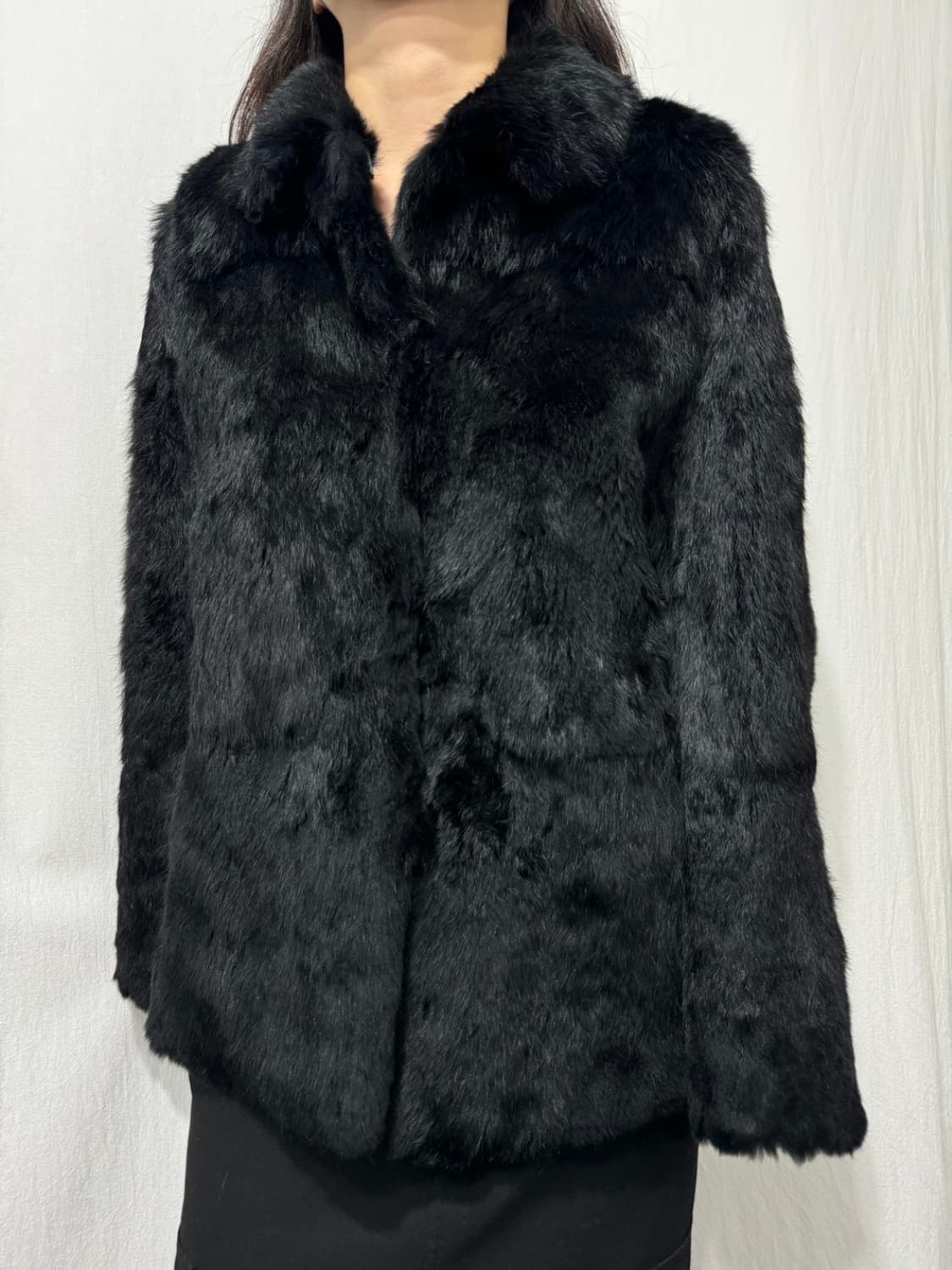 black rabbit fur jacket 상품이미지3