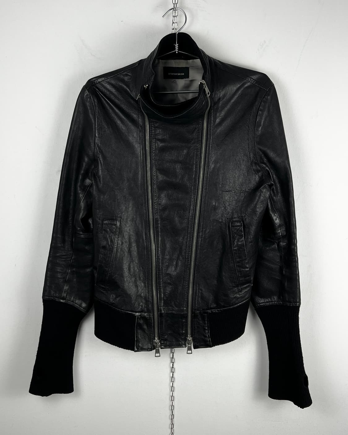 DBSS COWL NECK 2 ZIPPER SHEEP SKIN LEATH 상품이미지5