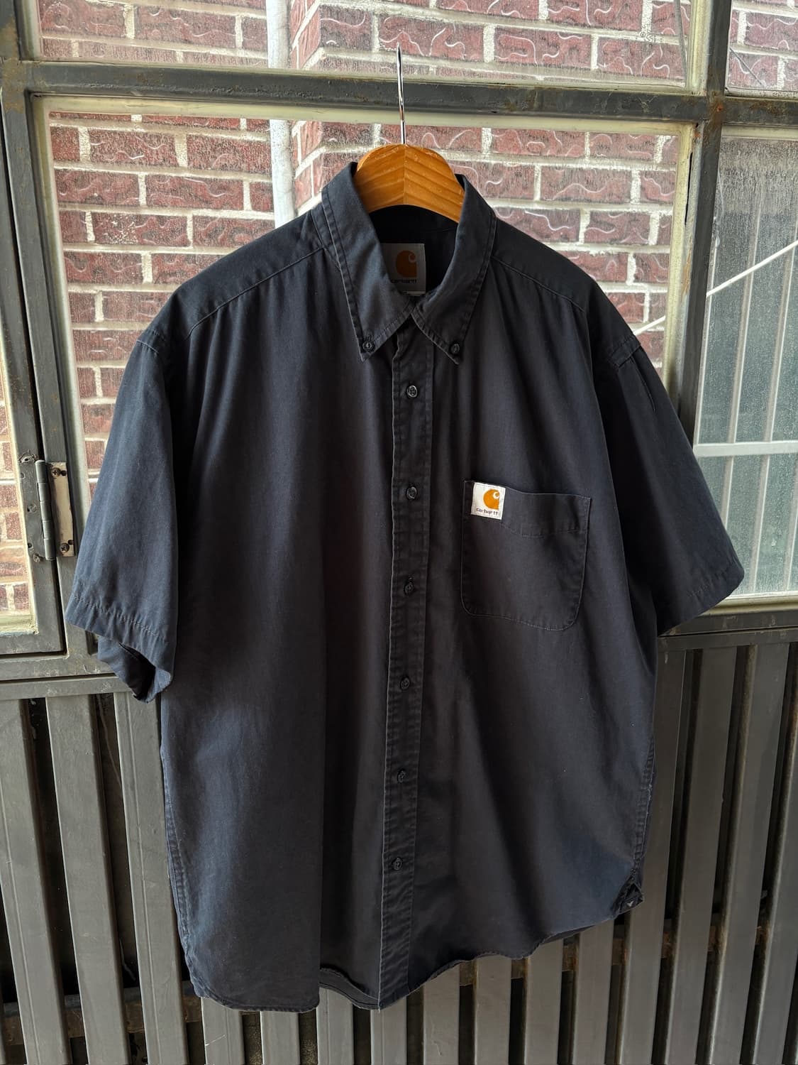 Carhartt 칼하트 네이비 반팔 워크셔츠 워크웨어 반팔 셔츠 상품이미지4