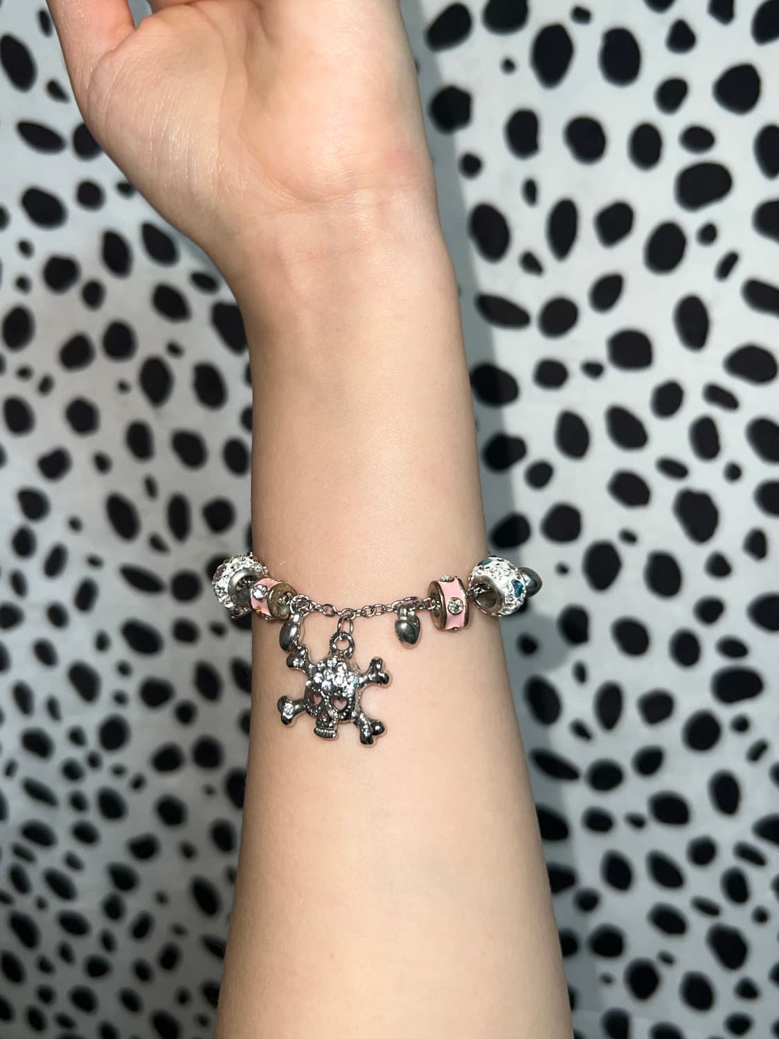 갸루 펑크 y2k 빈티지 체인 볼드 큐빅 챰 팔찌 상품이미지5