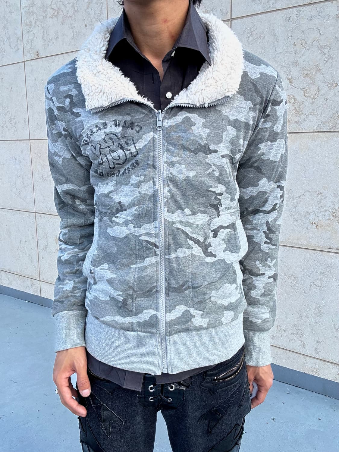 “Vintage” Grey Camo& Fleece reversible Z 상품이미지9