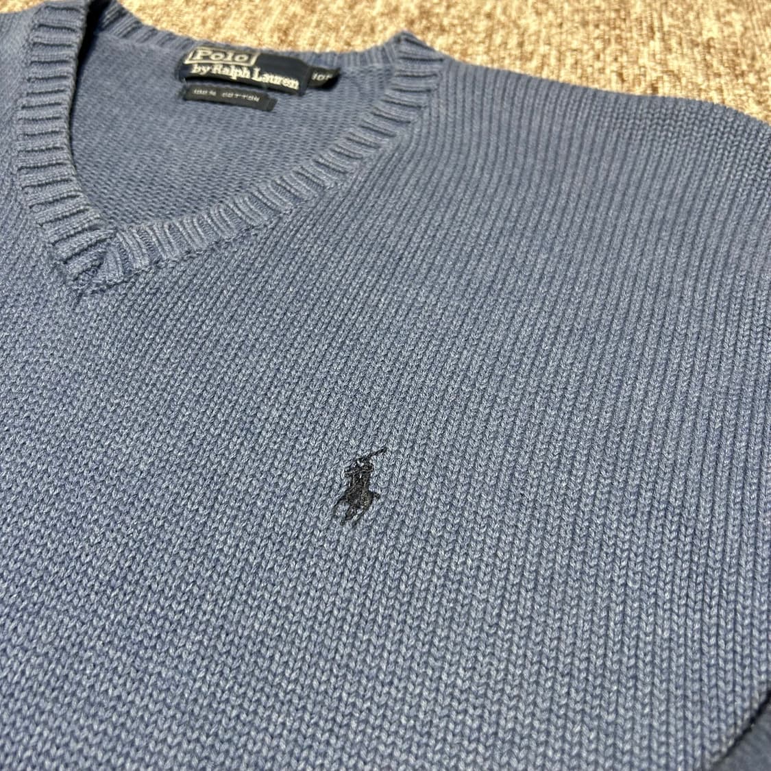 XL) 폴로 랄프로렌 블루컬러 헤비코튼 브이넥 니트 상품이미지4