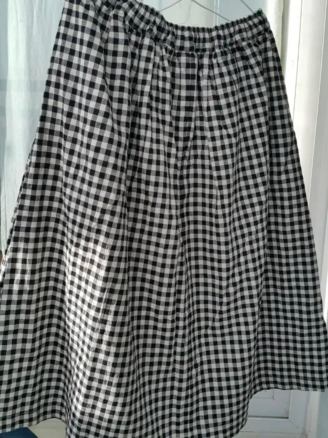 일본빈티지 새제품 samansa mos2 체크 린넨 치마 상품이미지8