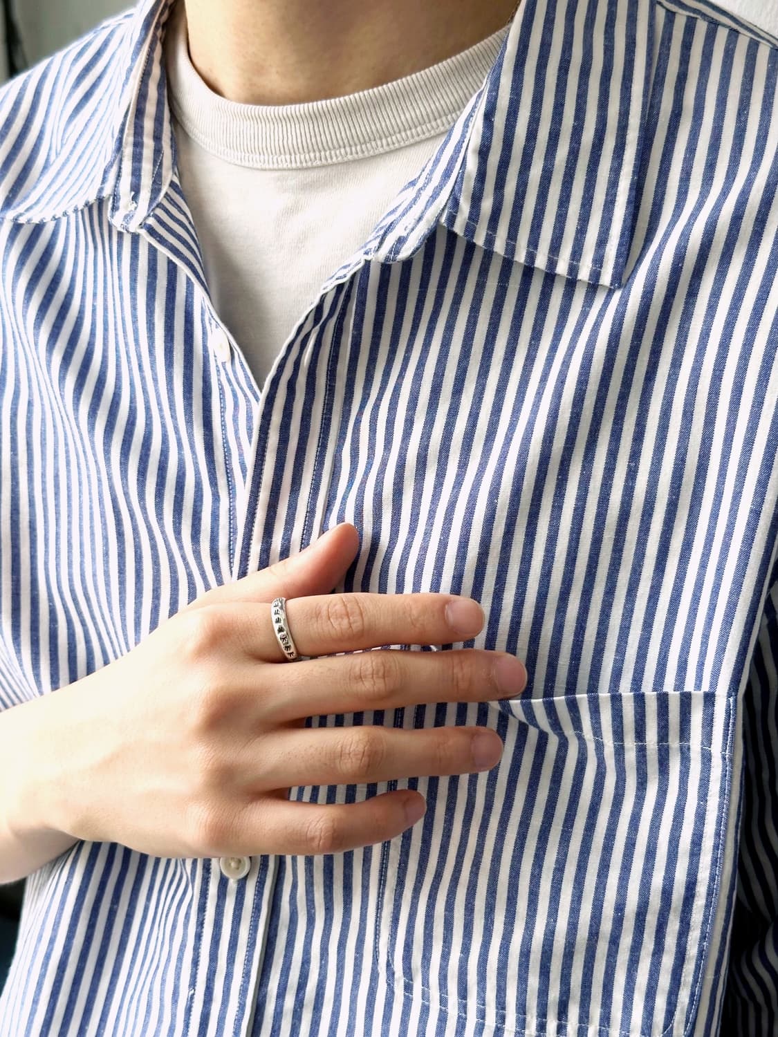 Linen touch natural stripe shirt 상품이미지9