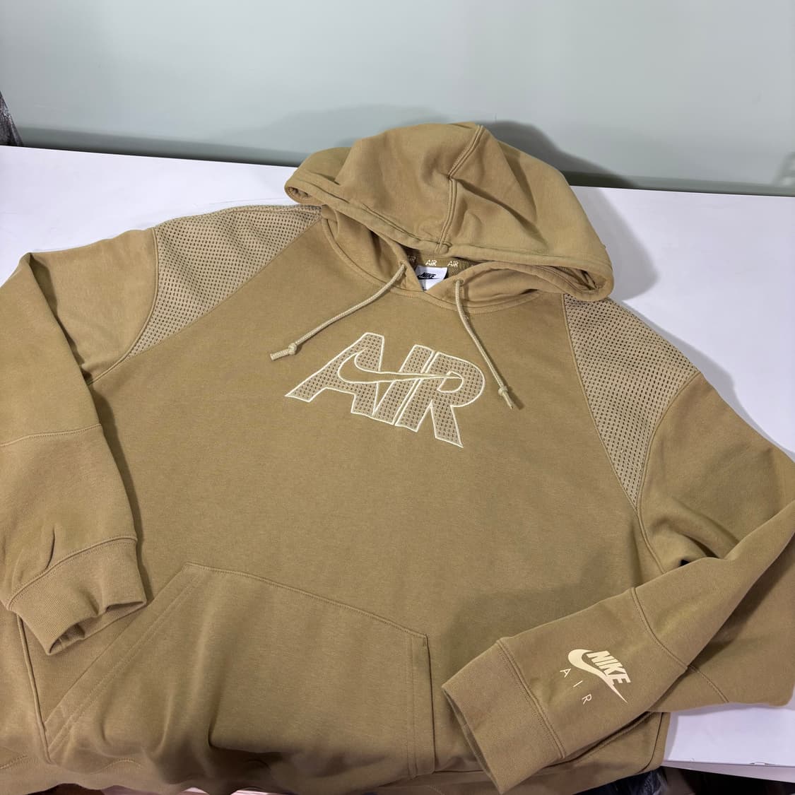 S 95 나이키 베이지 AIR로고 후드티 상품이미지2