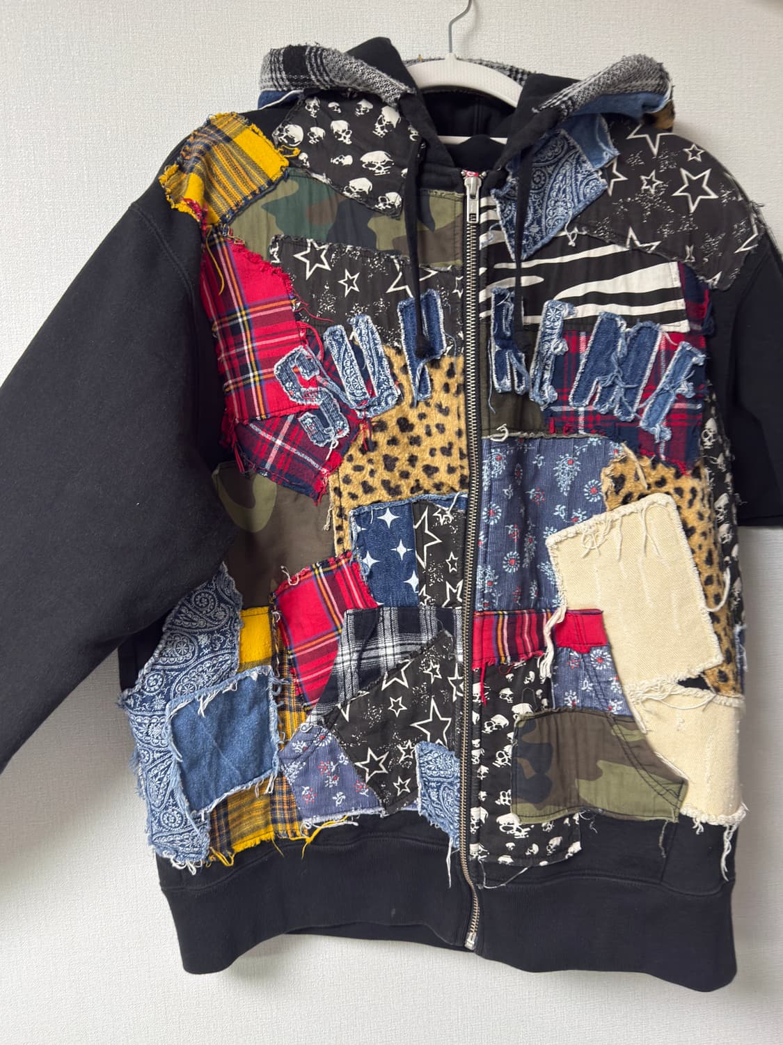 슈프림 패치워크 후드집업 상품이미지1