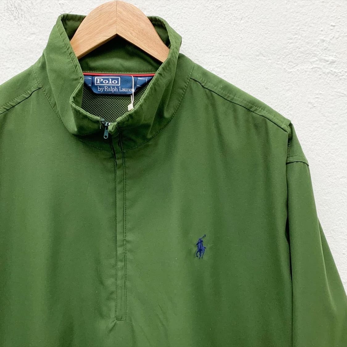 폴로 랄프로렌 딥 그린 폴리쉘 풀오버 하프 집업 아노락 상품이미지4