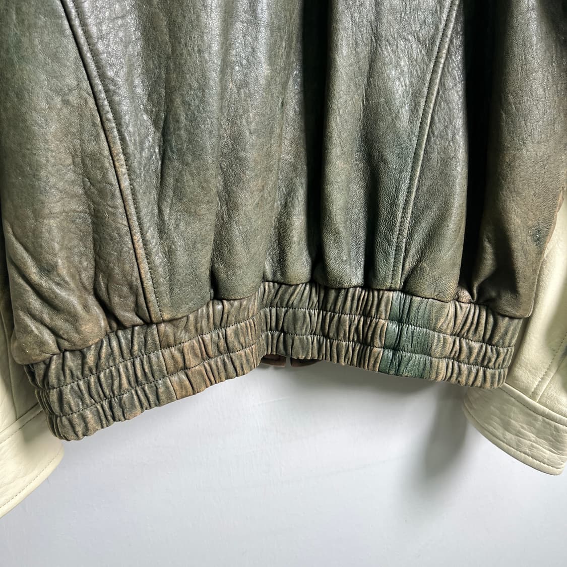 90's 조지 타운 레더 빈티지 레더 바시티 자켓 S 상품이미지6