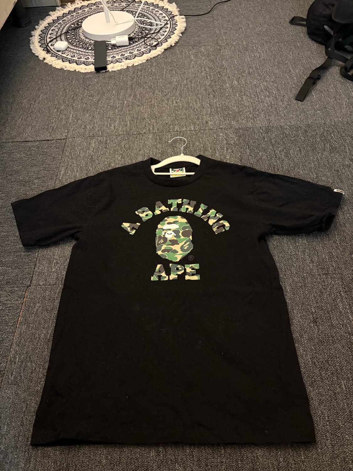 Bape 베이프 블랙 카모 반팔 티셔츠 s 상품이미지3