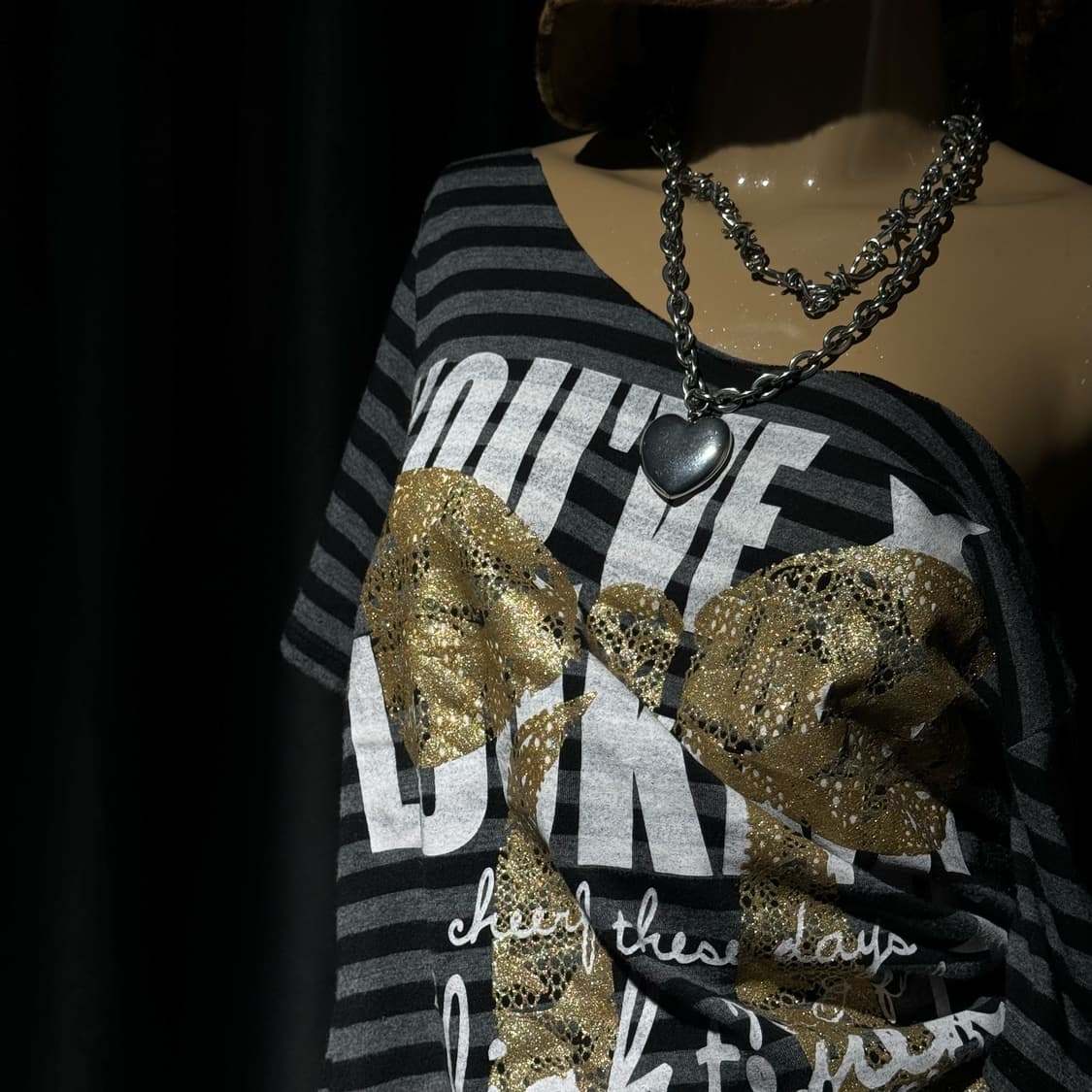 단가라 루즈 반팔 탑 상품이미지2