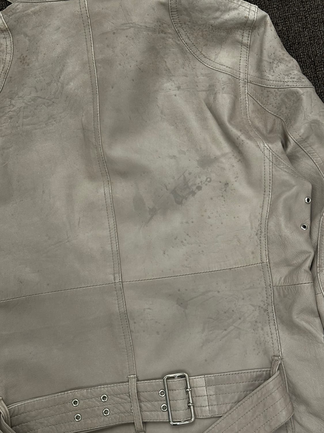 OS)Monkey time vintage 벨티드 레더자켓 상품이미지9