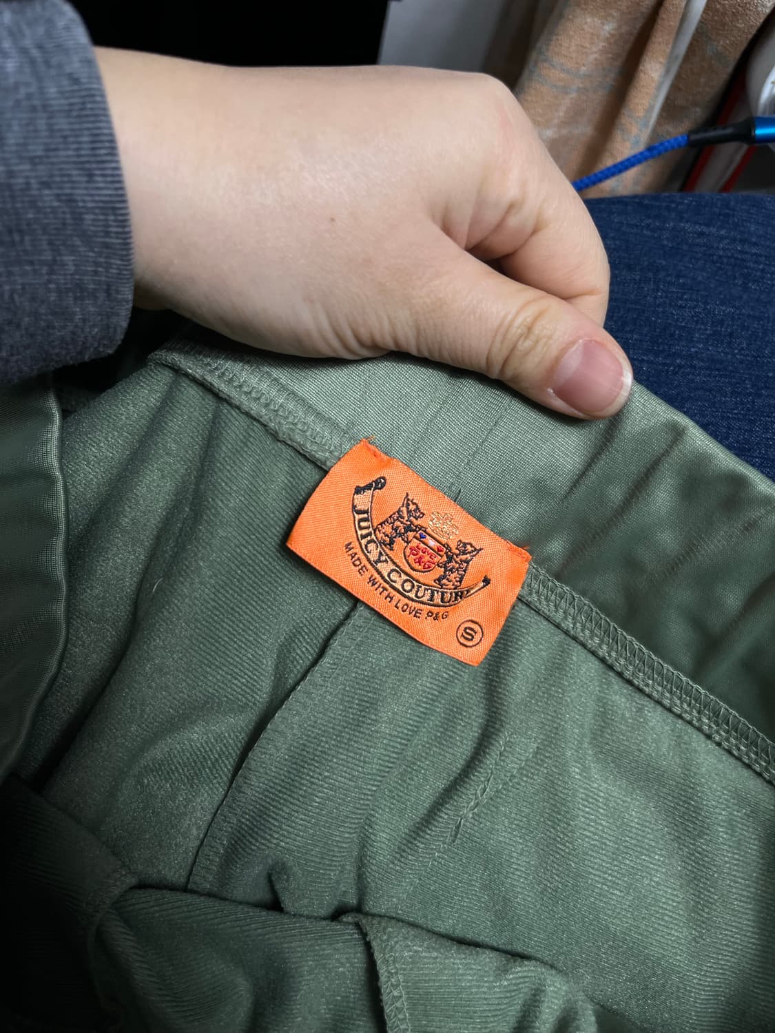 쥬시꾸뛰르 그린 트랙 반바지 올리브 S 상품이미지2