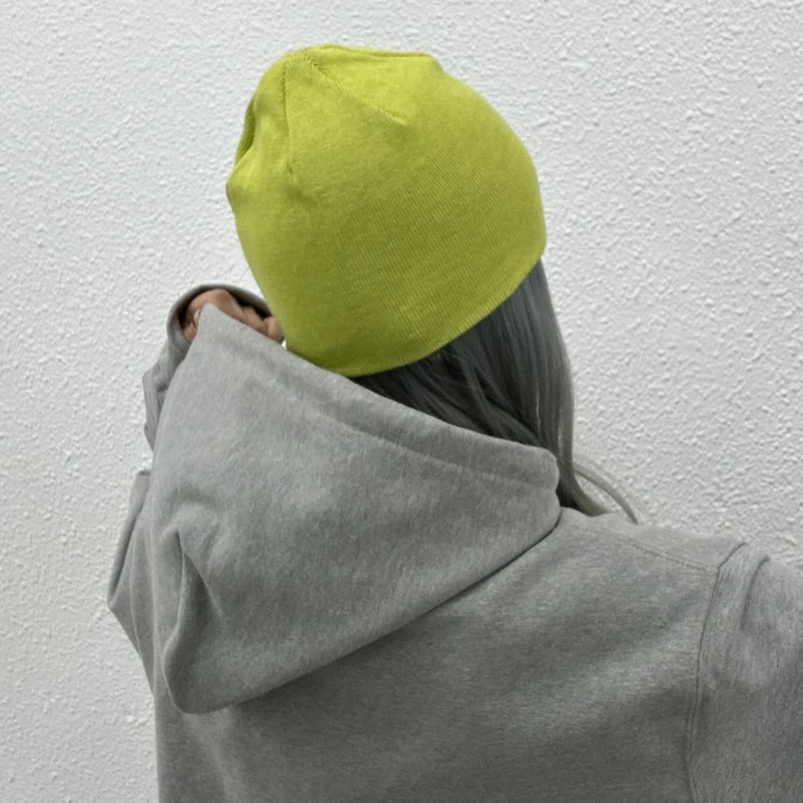 노스페이스 빅로고 네온라임 비니 상품이미지3