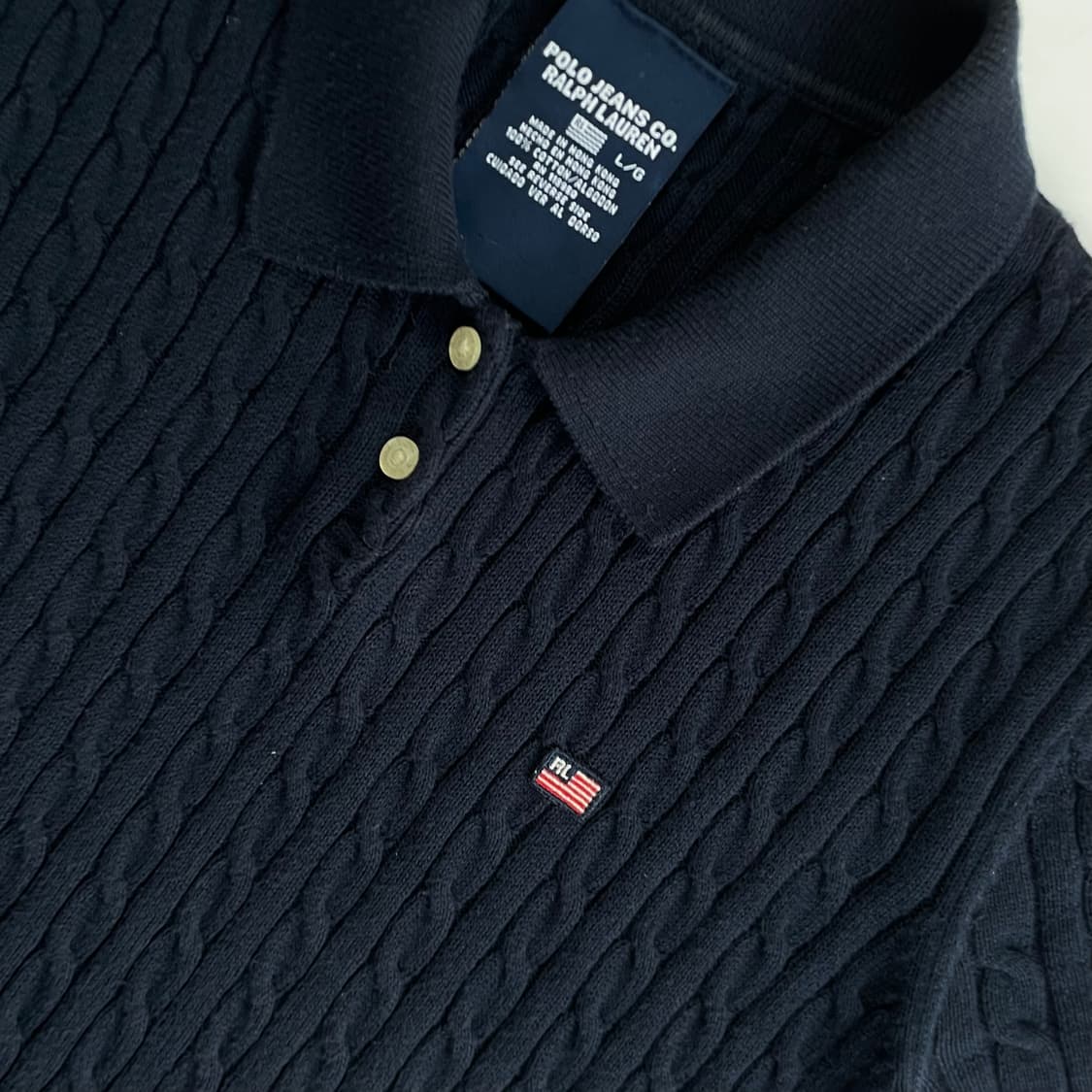 Polo Jeans 폴로 진스라인 우먼스 rl성조기 케이블 하프니트 상품이미지3