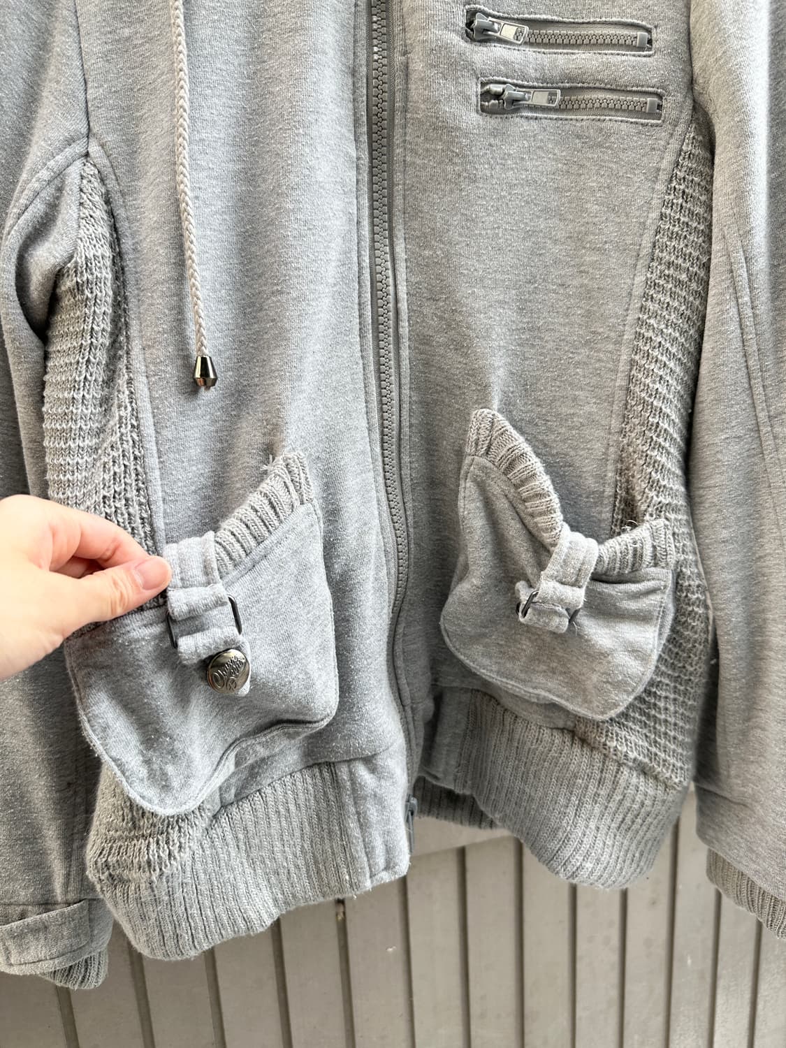 CHU XXX y2k button point 2way hood 상품이미지5
