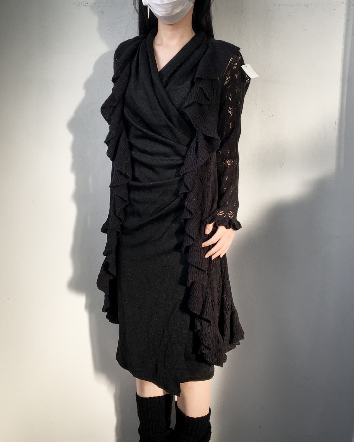 Ruffle point unbalanced crochet cardigan 상품이미지8