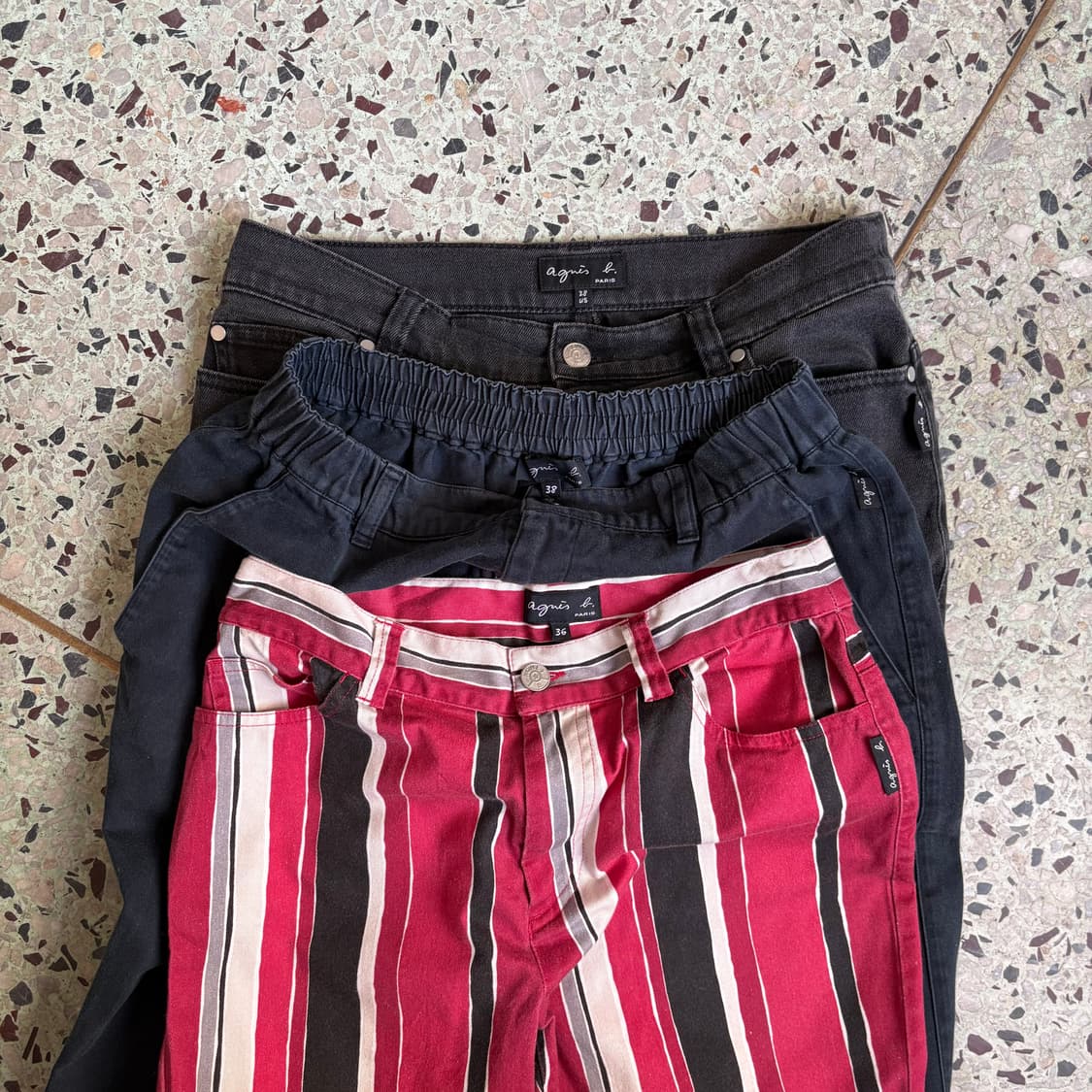 Agnès b.아네스베 페이딩 와이드 심플 팬츠 상품이미지5